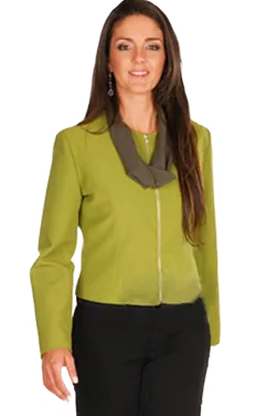 Uniforme social feminino com jaqueta verde-limão